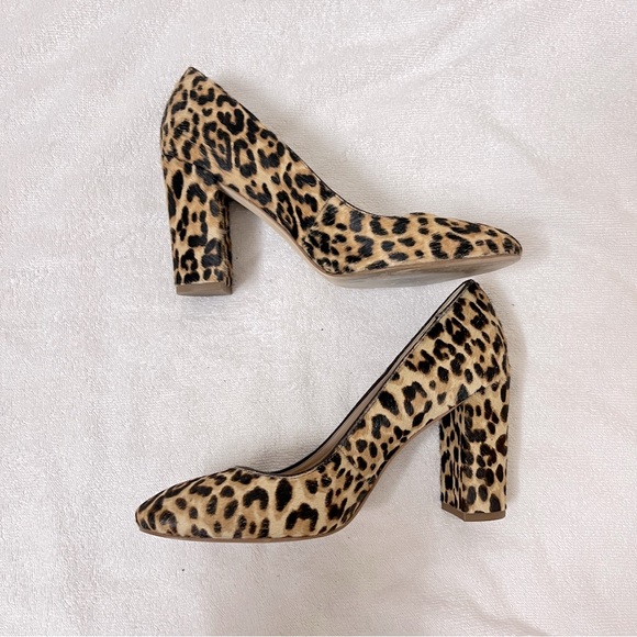 Sam Edelman Stillson Leopard Print Calf Hair Block Heel Size 8 - Picture 3 of 8